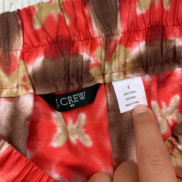 J. Crew Brown And Orange Patterned A-Line Skirt Size 4 - Picture 2 of 6